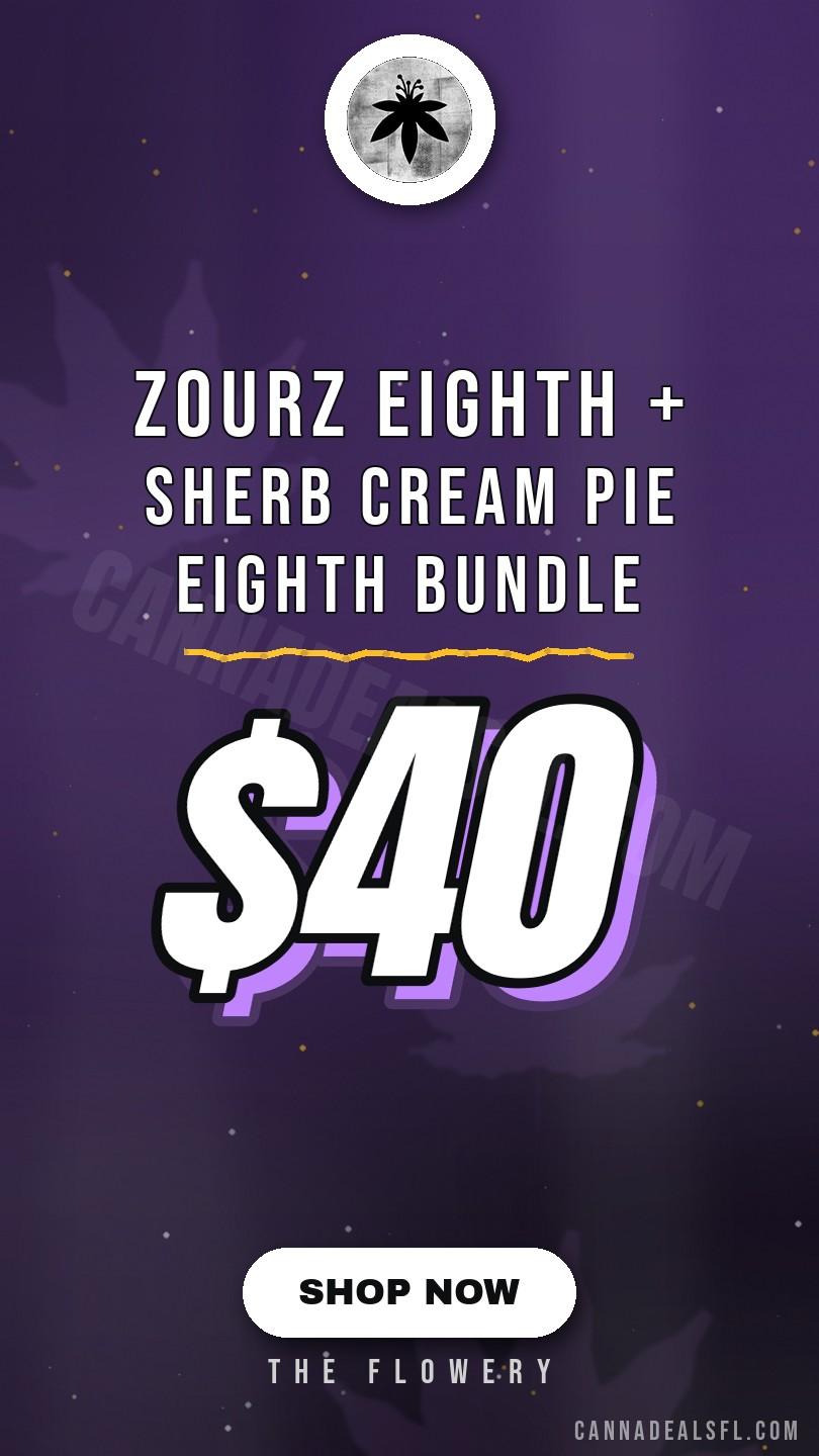 $40 Zourz Eighth + Sherb Cream Pie Eighth Bundle - Cannabis deal image
