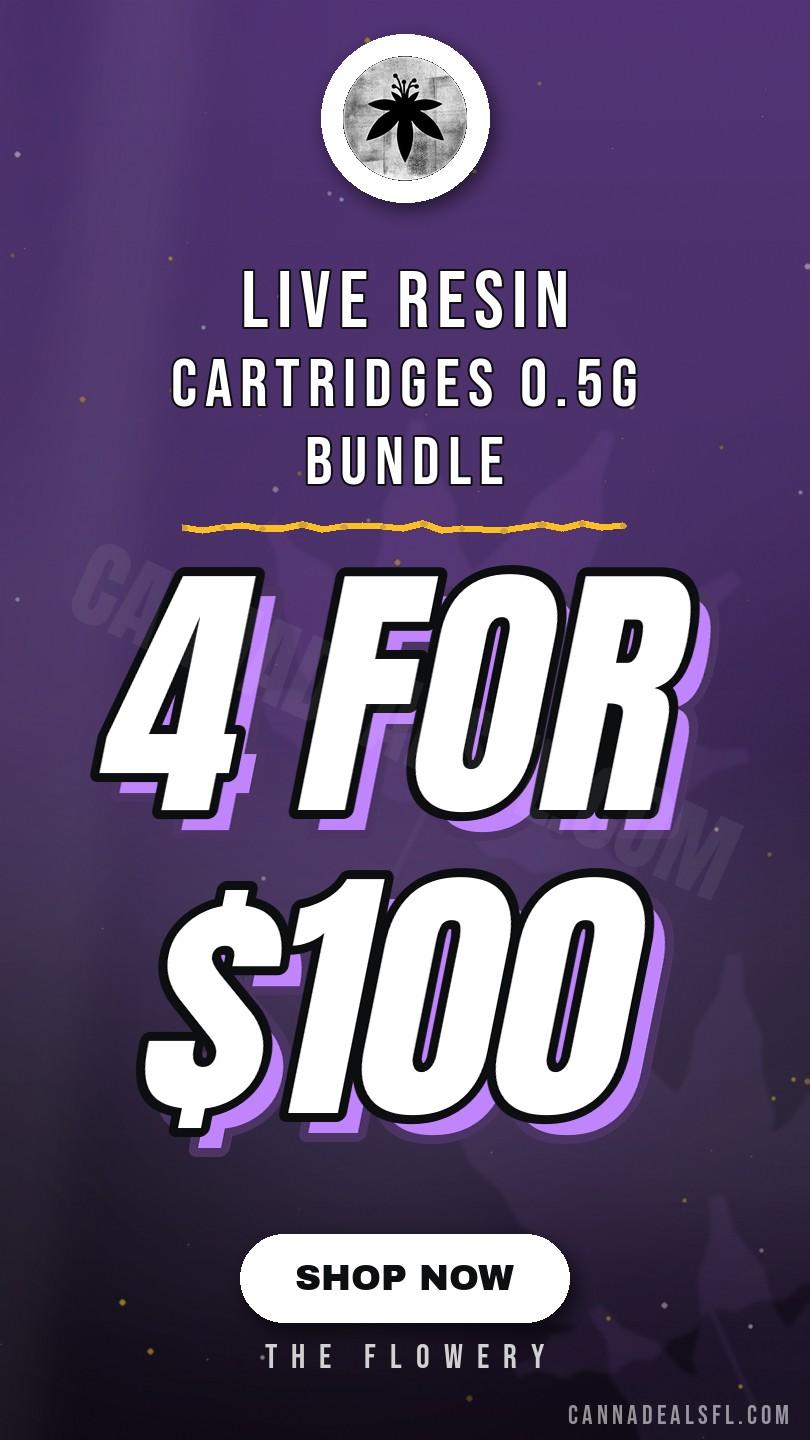 4 for $100 Live Resin Cartridges 0.5g Bundle