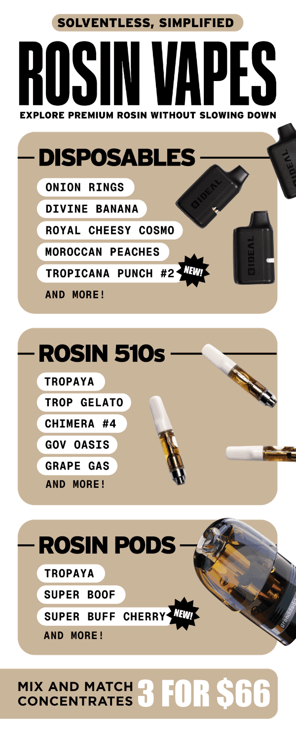 Mix and Match Rosin Concentrates 3 for $66 - Cannabis deal image