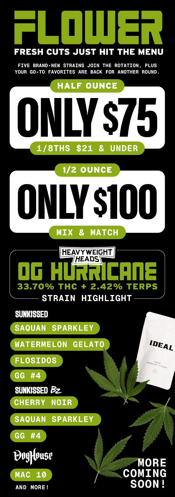 Half Ounce Flower Deals & Strain Highlights