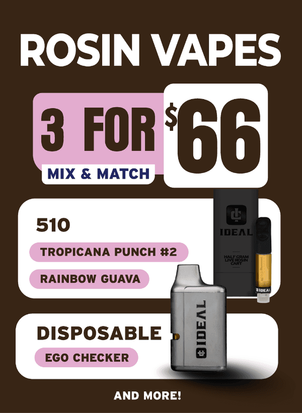 Mix & Match Rosin Vapes: 3 for $66 - Cannabis deal image