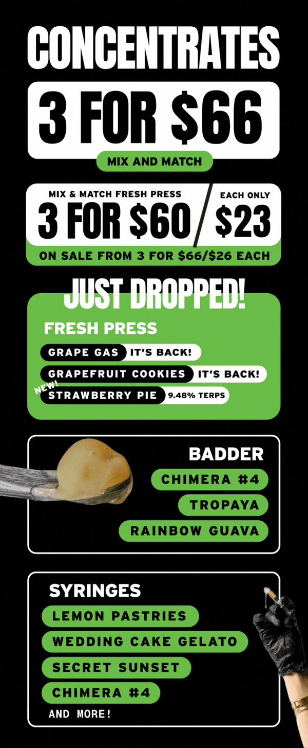 Concentrates 3 for $66 & Fresh Press Deals - Cannabis deal image