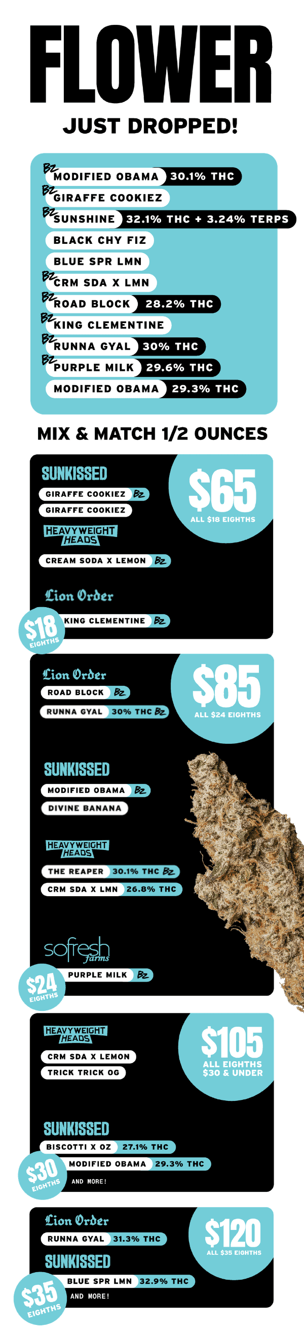 Flower Just Dropped: Mix & Match Ounces - Cannabis deal image