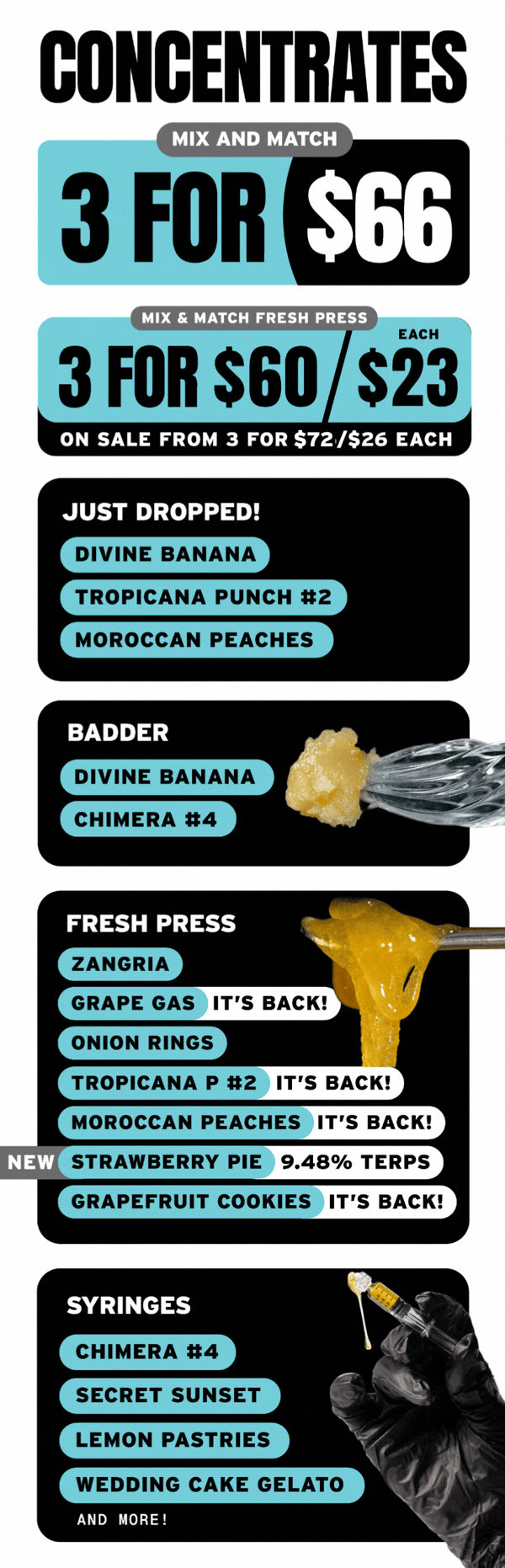 Concentrates: 3 for $66 & Fresh Press Deals - Cannabis deal image