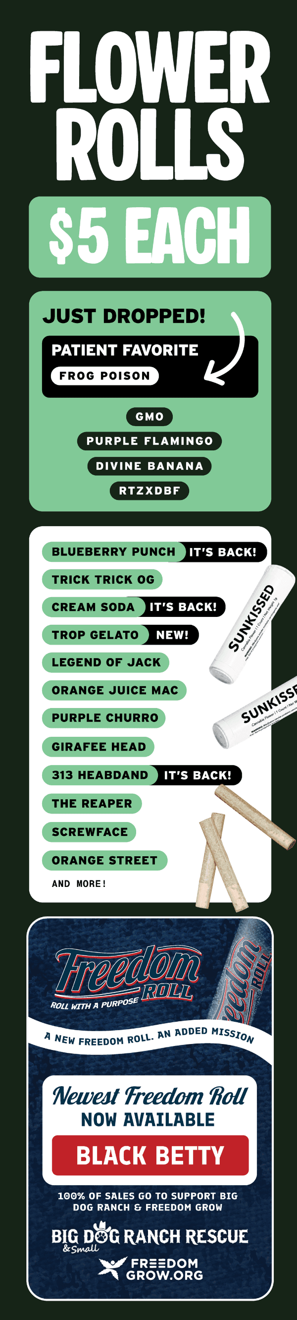 $5 Flower Rolls & New Drops - Cannabis deal image