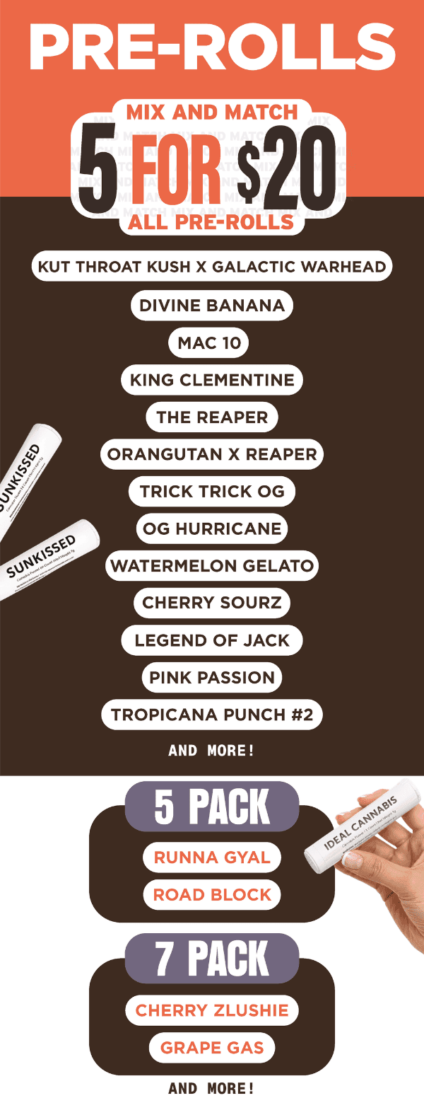 Mix and Match Pre-Roll Deals