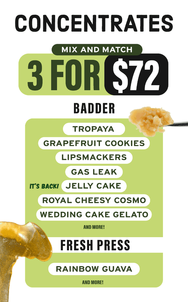 Mix and Match Concentrates: 3 for $72