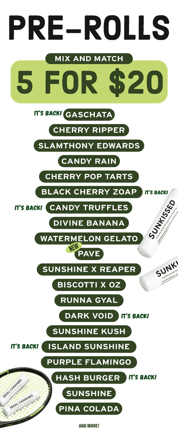 Mix and Match Pre-Rolls 5 for $20 - Cannabis deal image