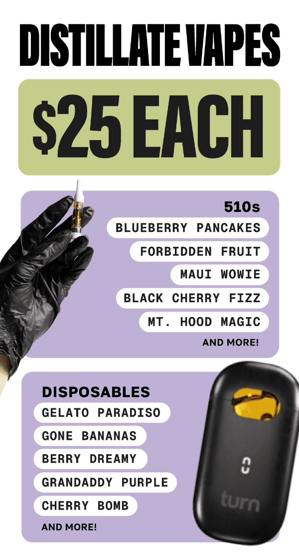 Distillate Vapes $25 Each