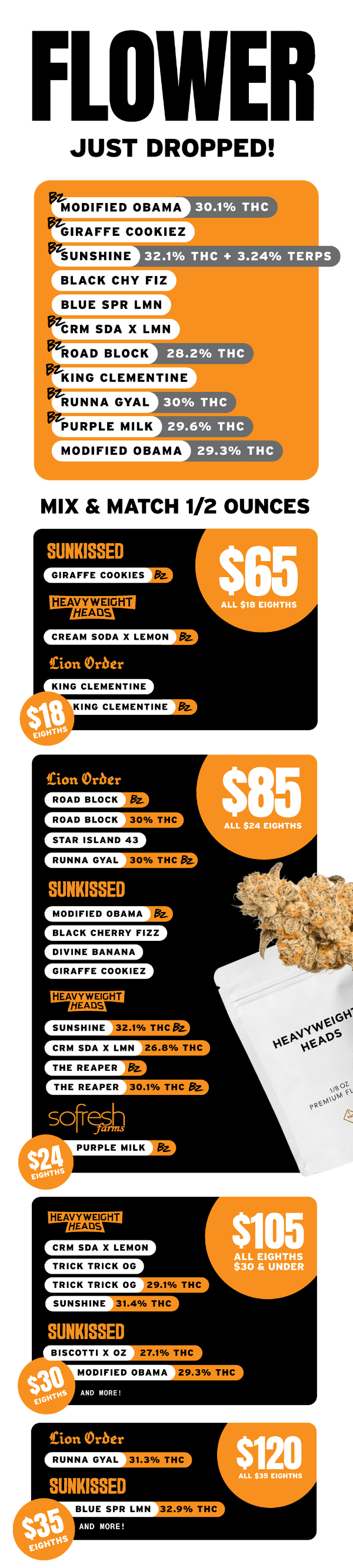 Flower Just Dropped & Mix Match Ounces - Cannabis deal image
