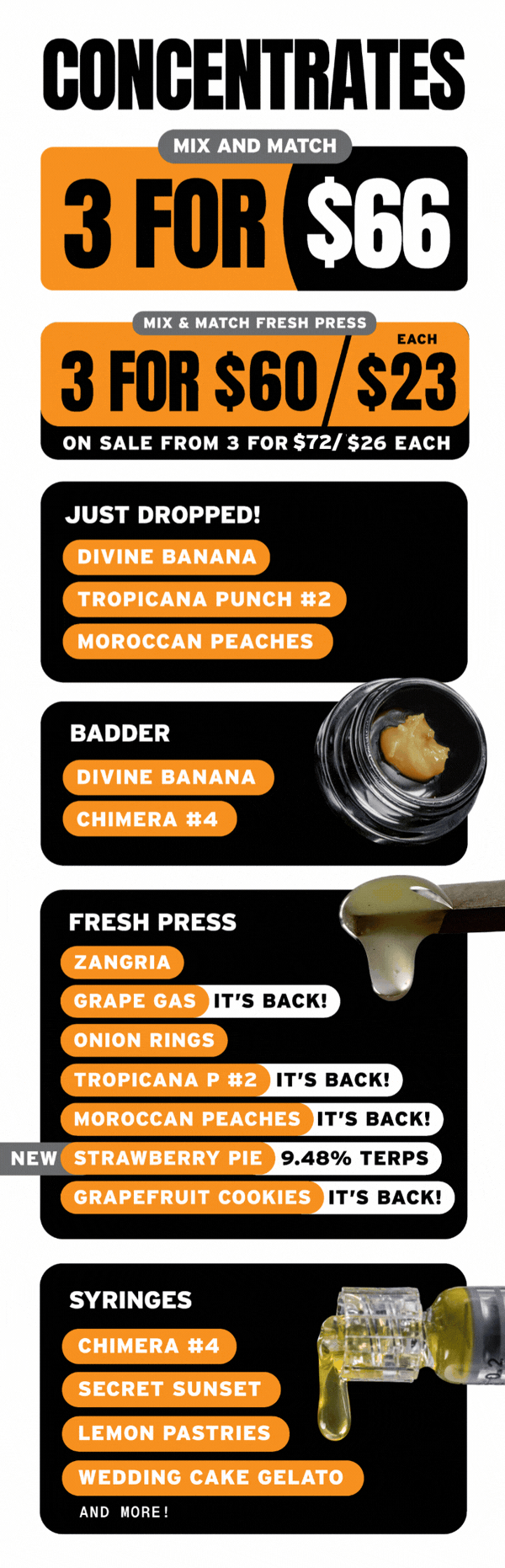 Concentrates: 3 for $66 & Fresh Press Deals - Cannabis deal image