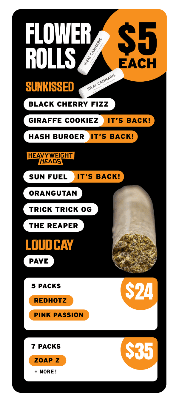 $5 Flower Rolls & $24 5-Packs - Cannabis deal image