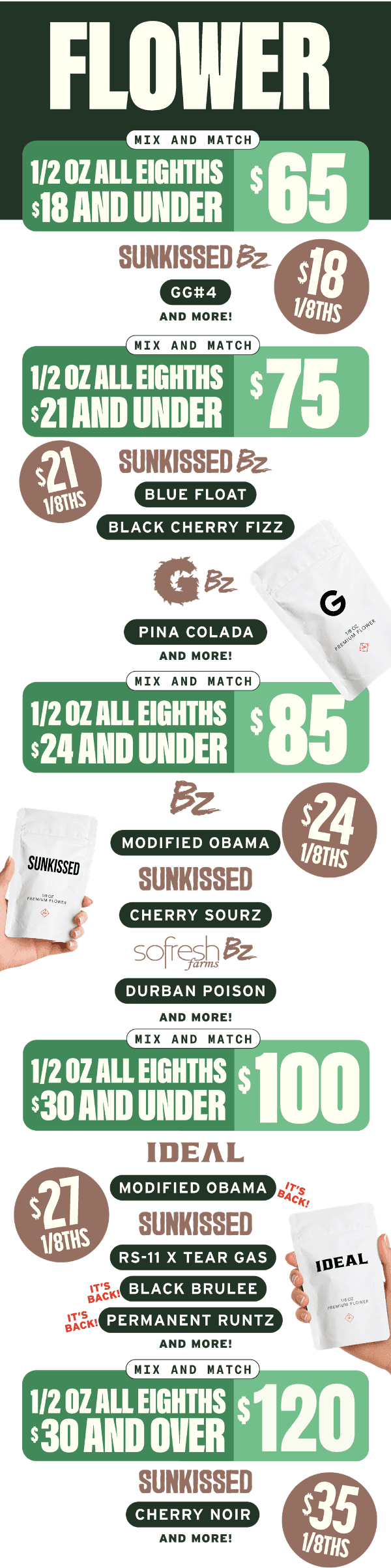 Flower Deals: Mix & Match Ounces and Eighths - Cannabis deal image
