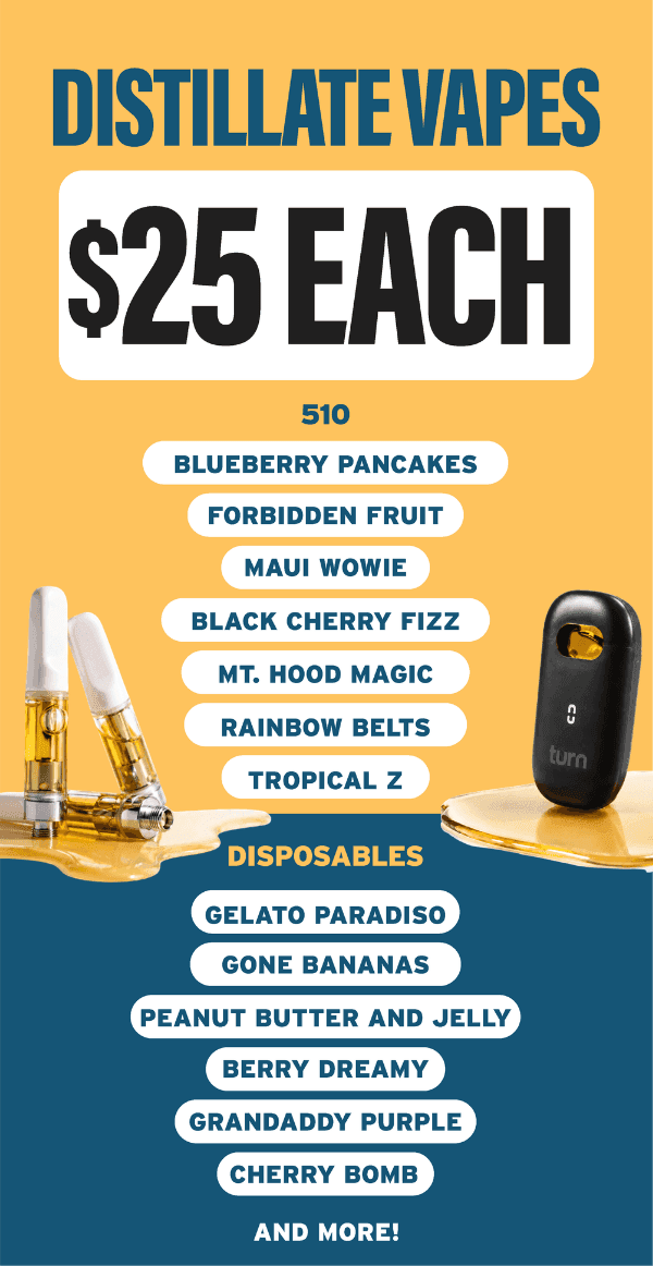 Distillate Vapes $25 Each