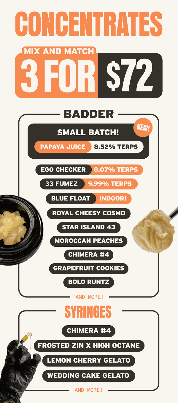Concentrates Mix and Match 3 for $72