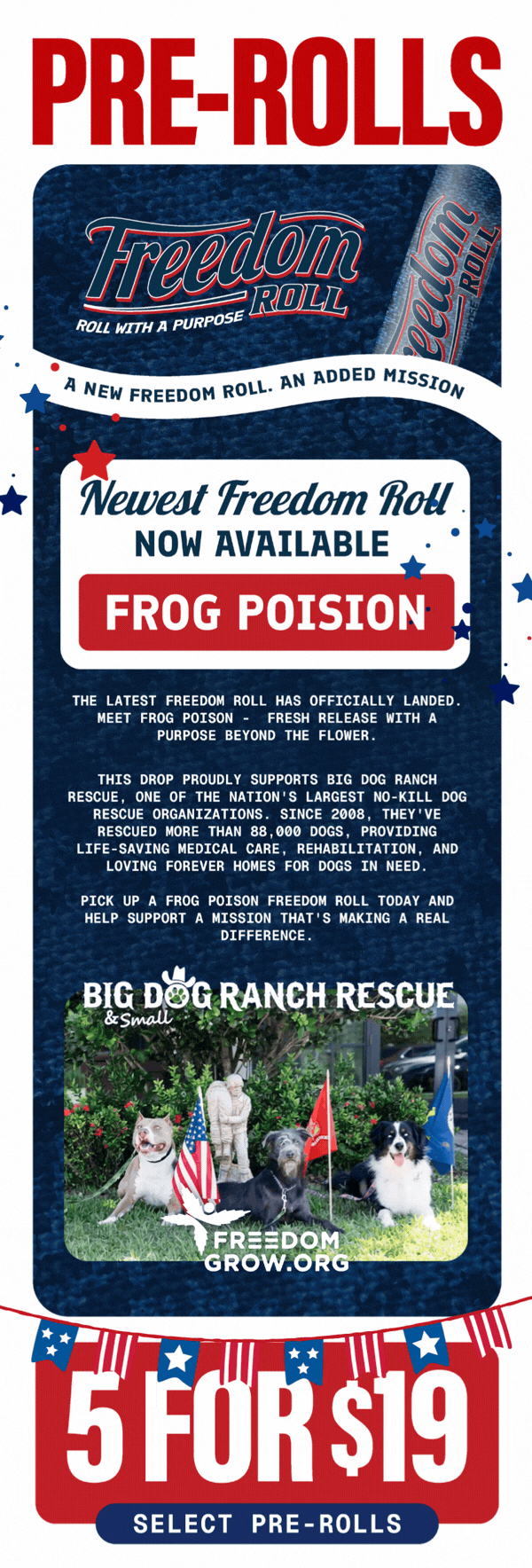 Freedom Roll "Frog Poison" & 5 for $19 Deals