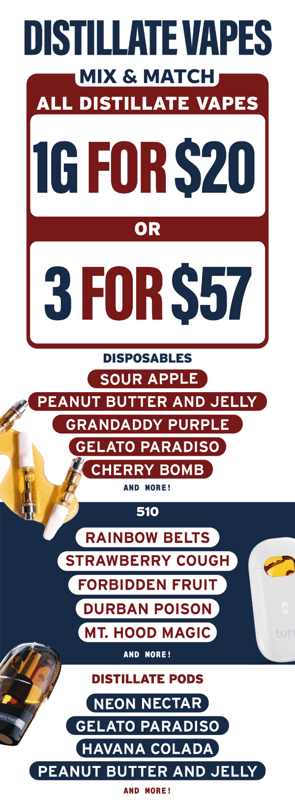 Mix & Match Distillate Vapes Deals
