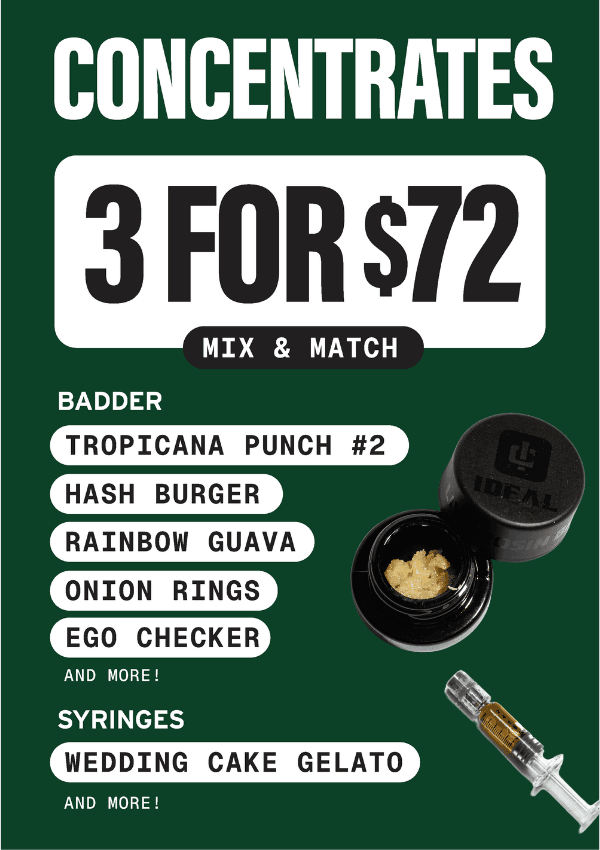 3 Concentrates for $72 Mix & Match
