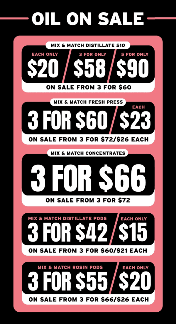 Oil On Sale: Mix & Match Deals - Cannabis deal image