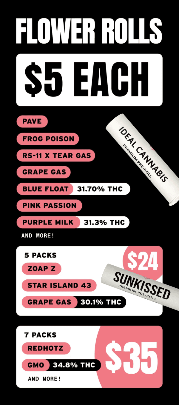 $5 Flower Rolls & Pre-Roll Pack Deals - Cannabis deal image
