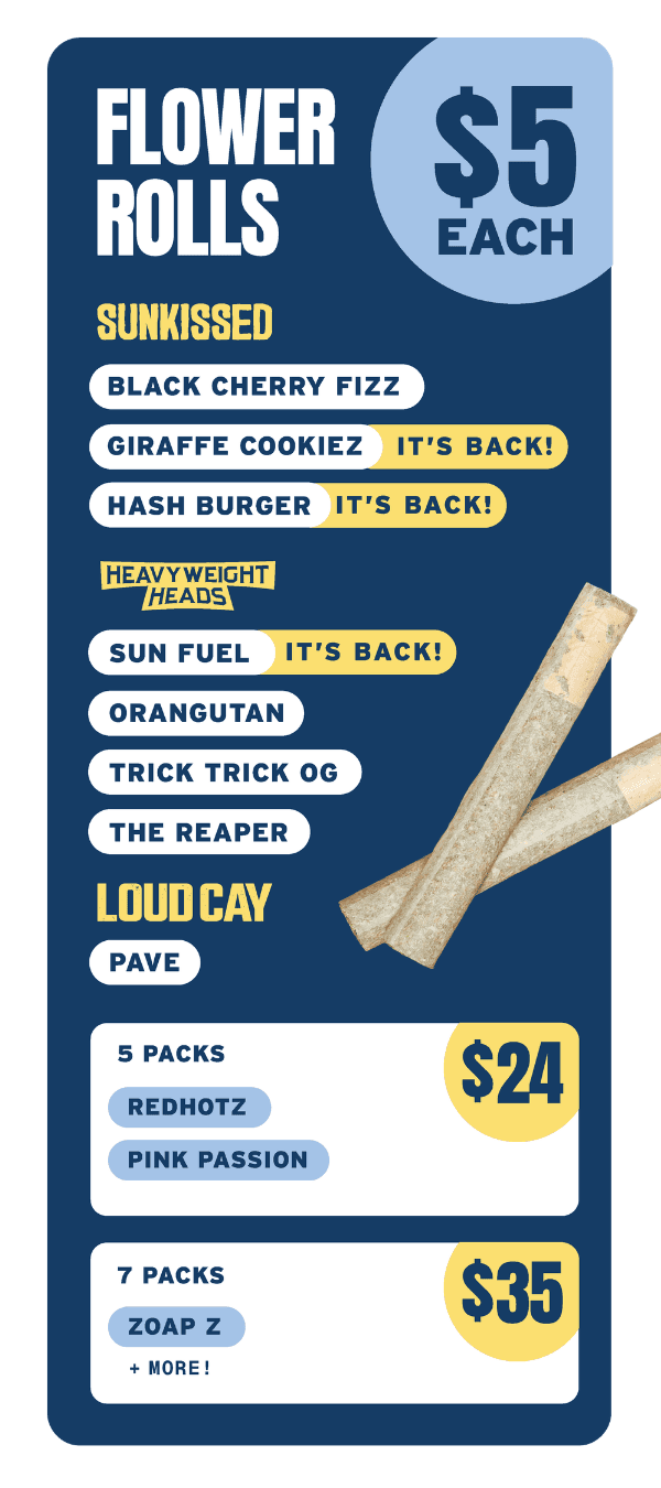 $5 Flower Rolls & $24 5-Packs - Cannabis deal image