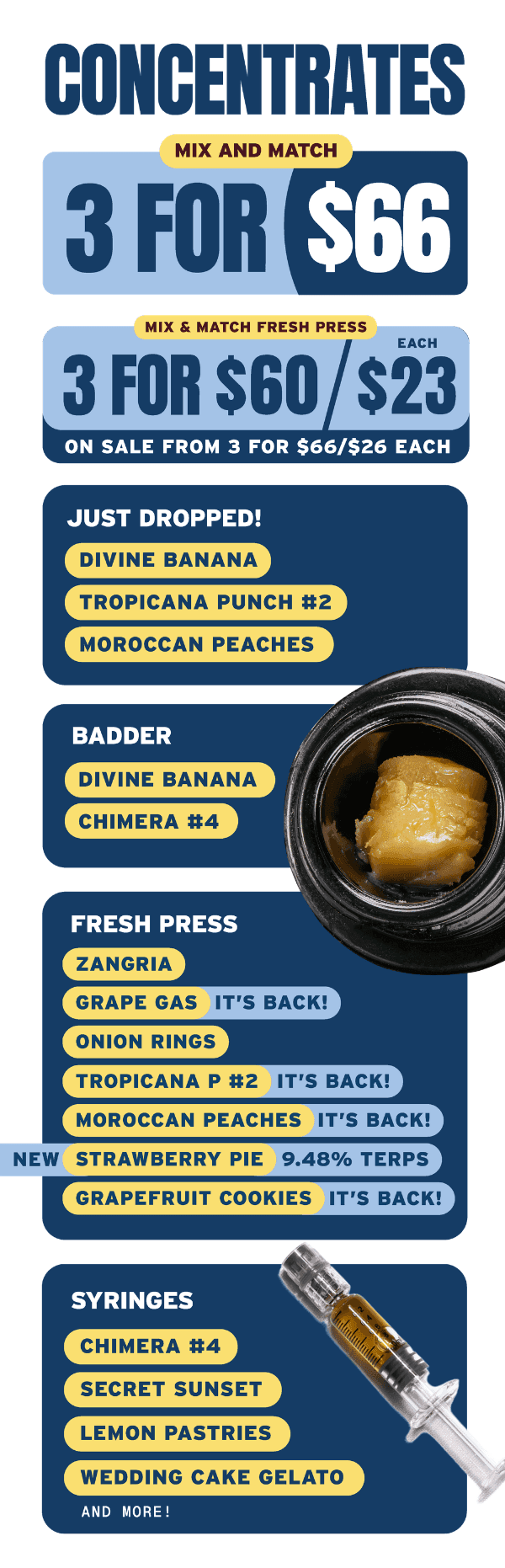 Concentrates: 3 for $66 & Fresh Press Deals - Cannabis deal image