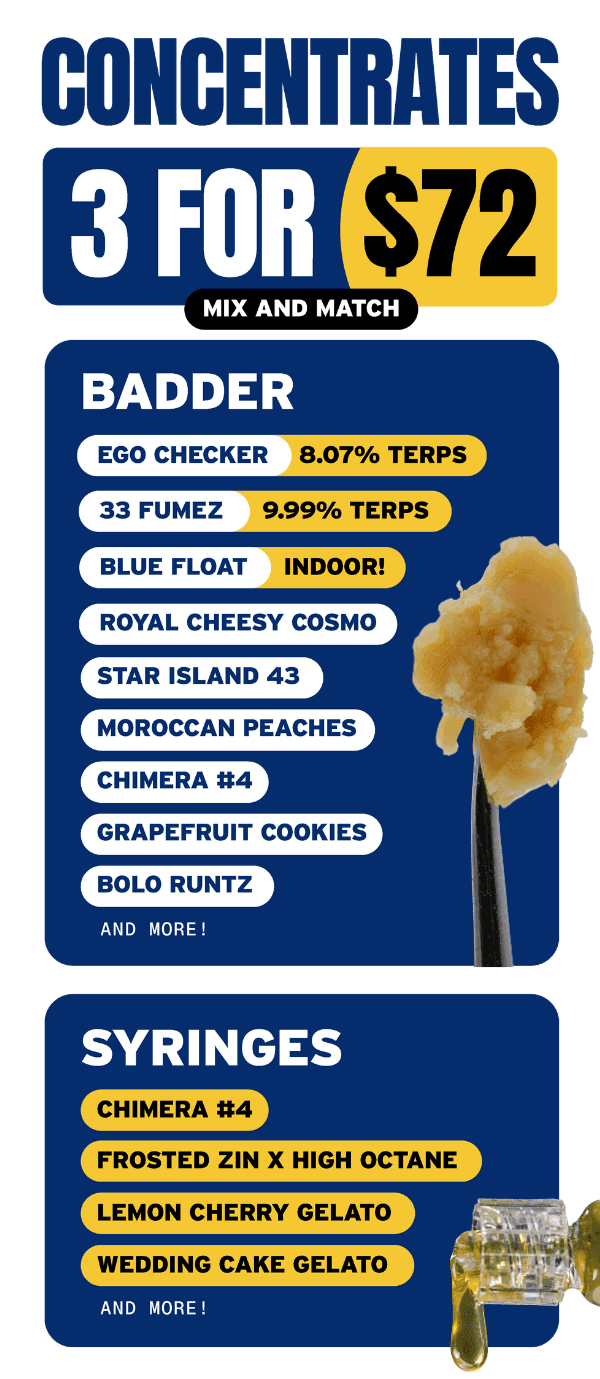 3 for $72 Mix and Match Concentrates - Cannabis deal image