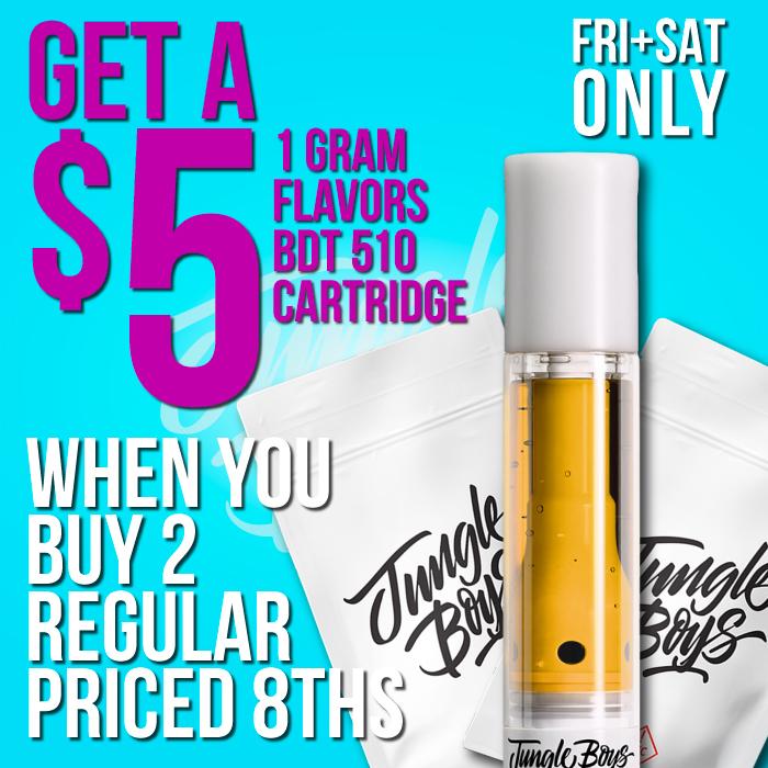 Get a $5 Cartridge When You Buy 2 Eighths - Cannabis deal image