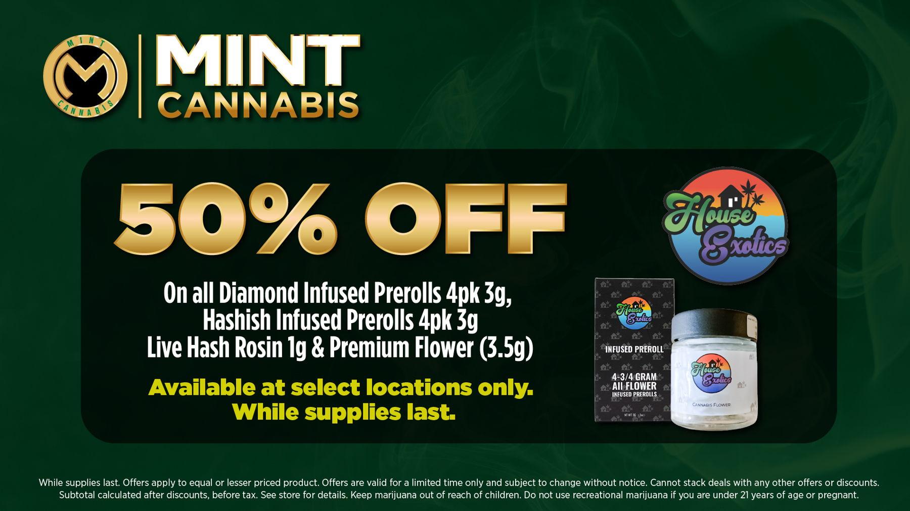 50% Off Select House Exotics Products