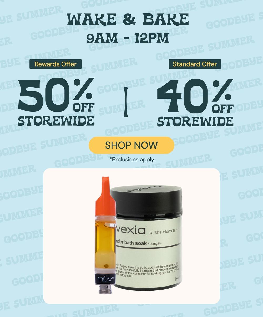 Wake & Bake 50% Off & 40% Off
