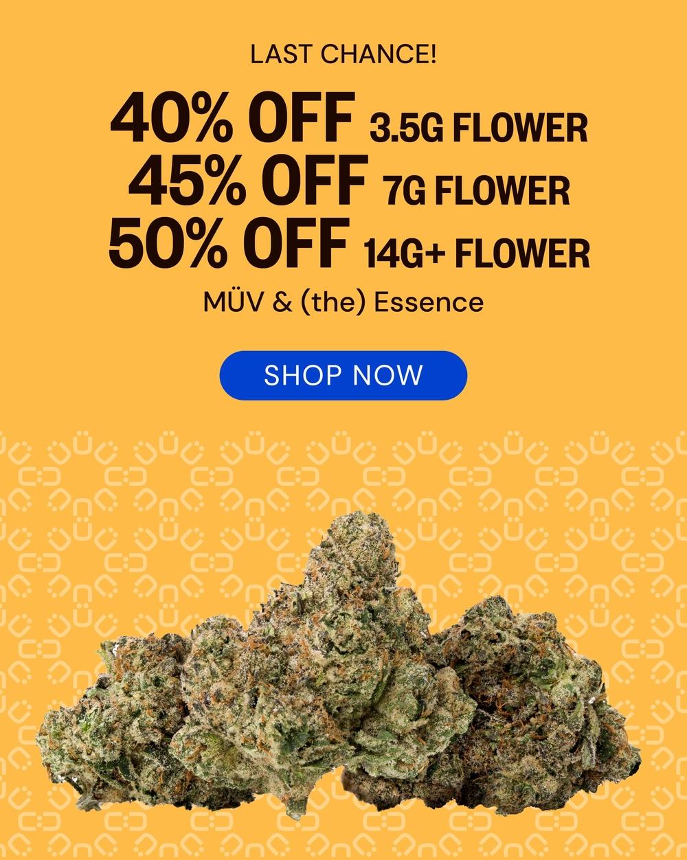Last Chance Flower Deals Up To 50% Off - Cannabis deal image