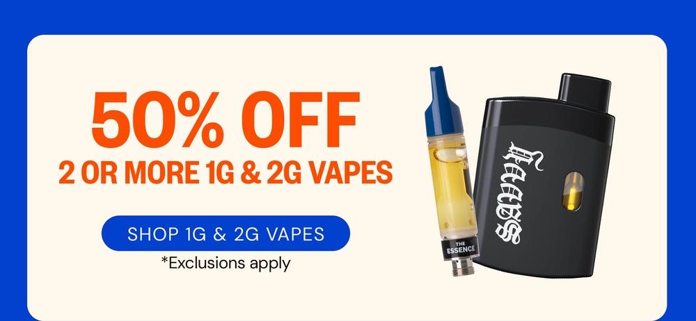 50% Off Vapes & Exclusions Apply