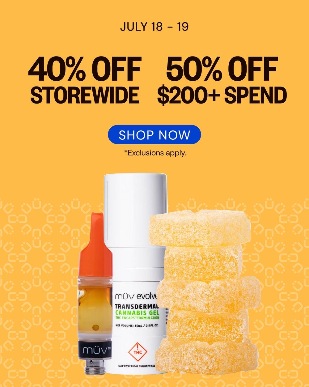 40% Off Storewide & 50% Off $200+ Spend