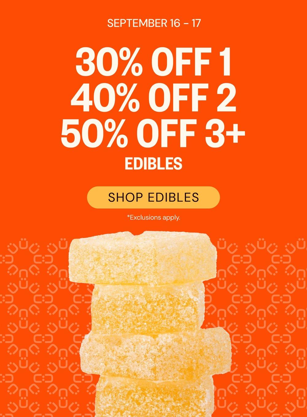 Tiered Edible Deals September 16-17 - Cannabis deal image