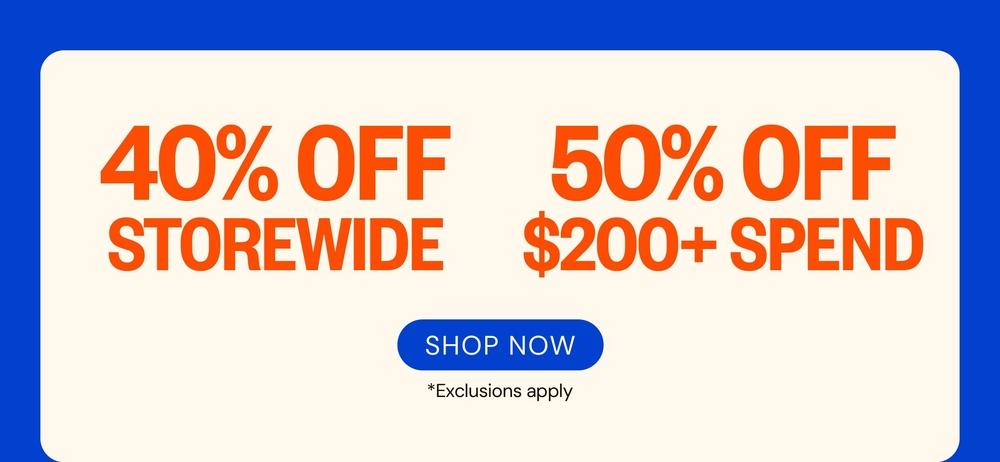 Storewide and Spend-Based Discounts Available