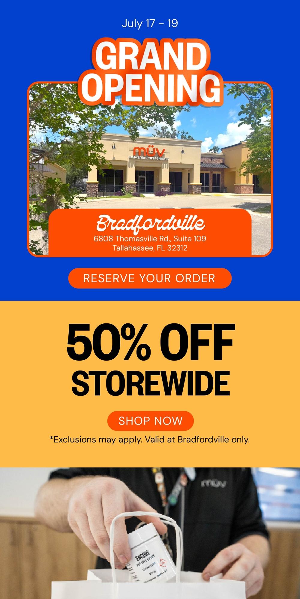 Grand Opening: 50% Off Storewide