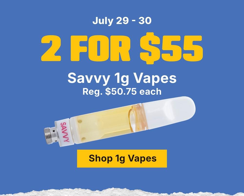 Savvy 1g Vapes 2 for $55
