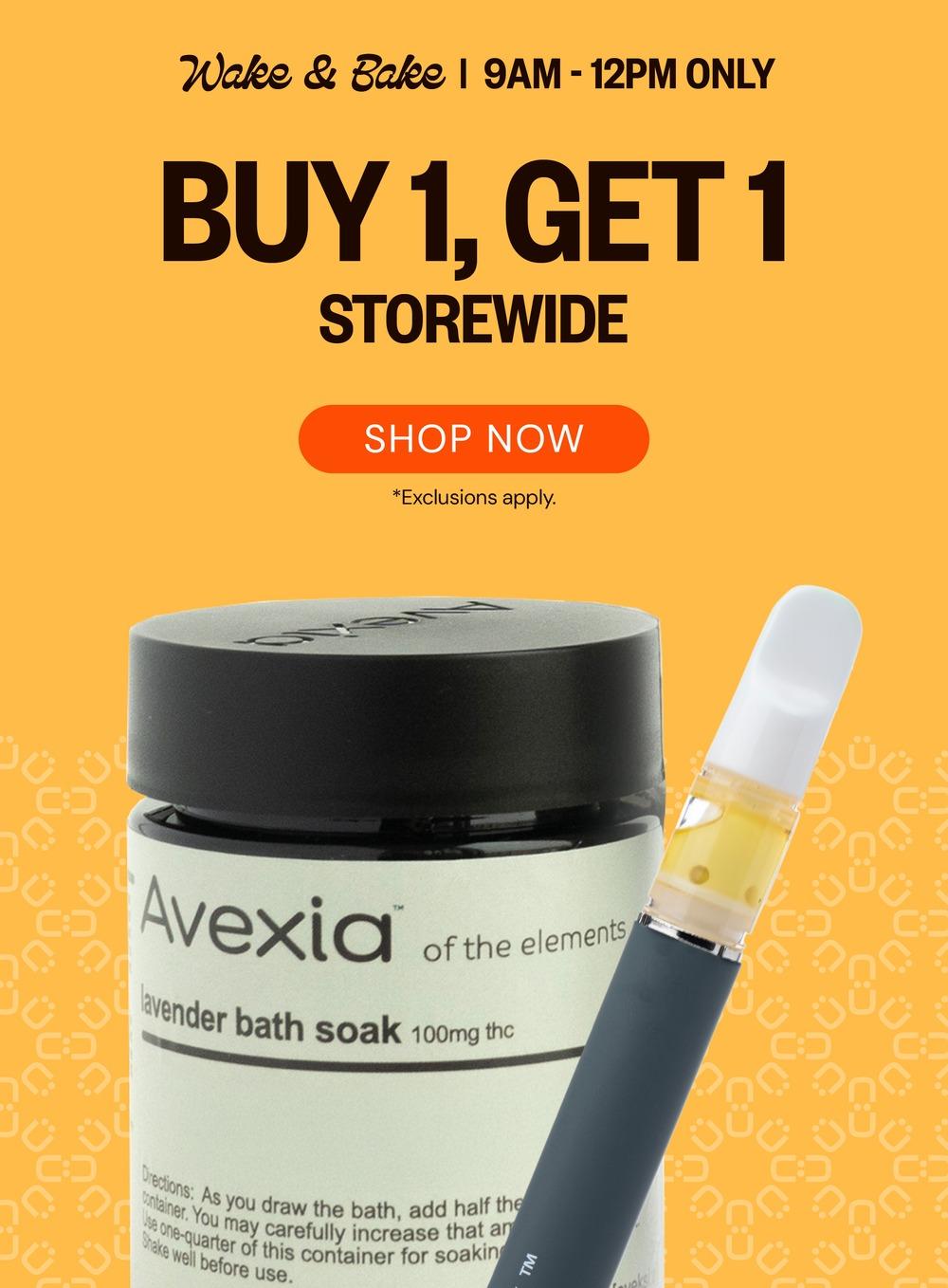 Wake & Bake Buy 1 Get 1 Storewide - Cannabis deal image