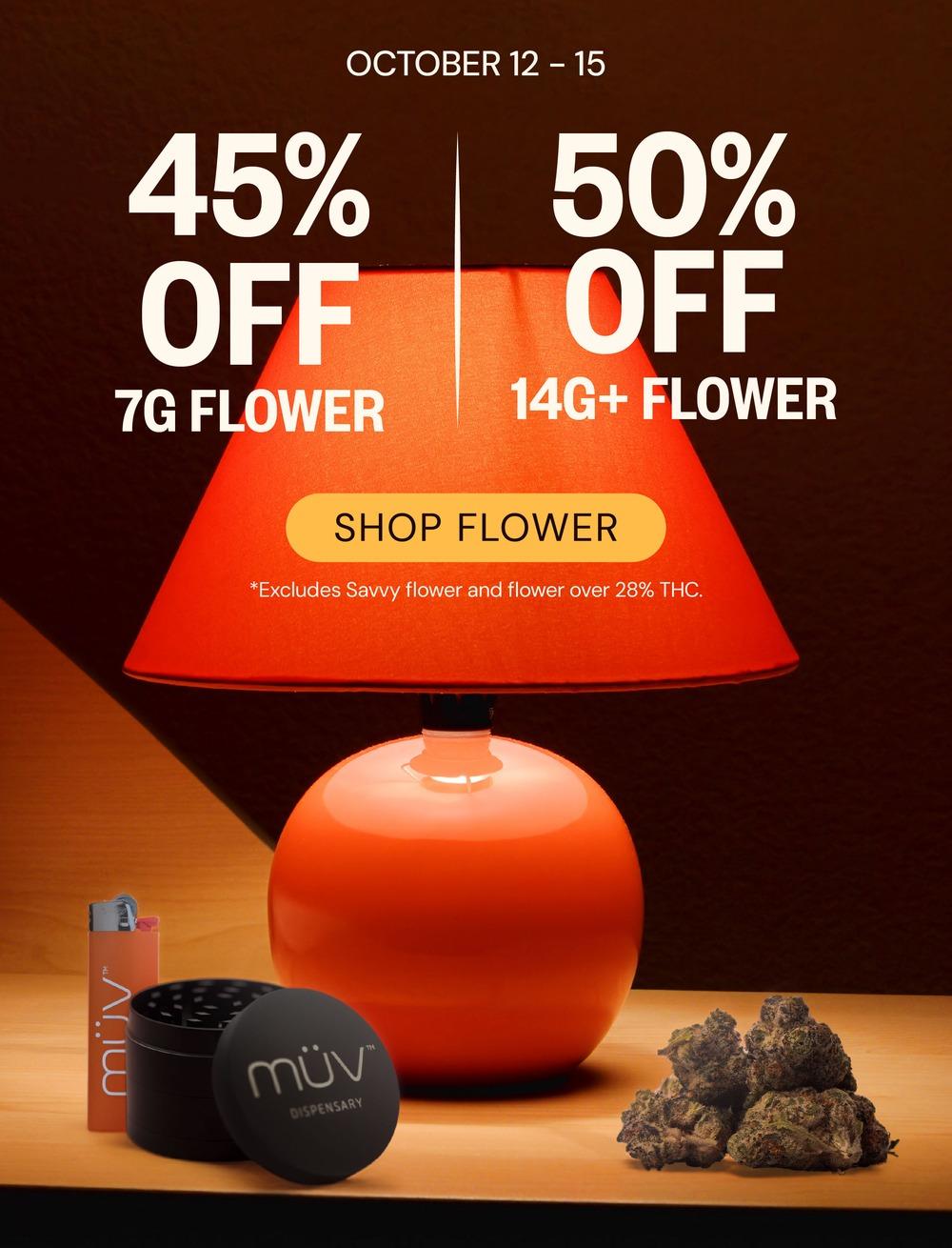 45% Off 7g & 50% Off 14g+ Flower - Cannabis deal image