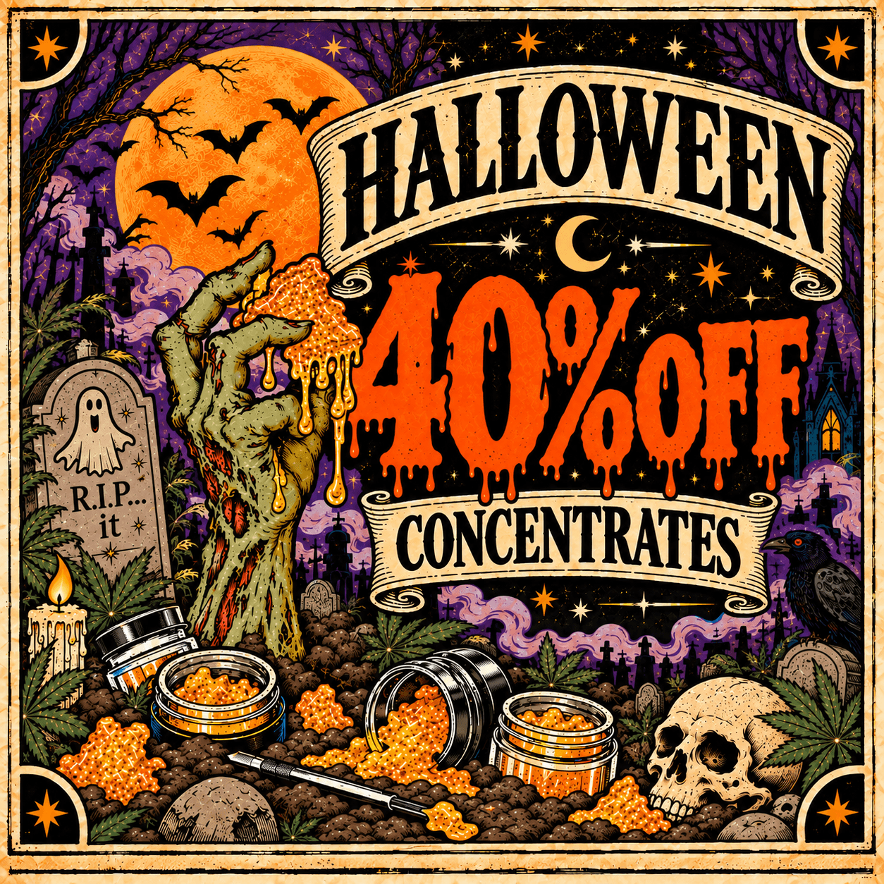 Halloween 40% Off Concentrates - Cannabis deal image