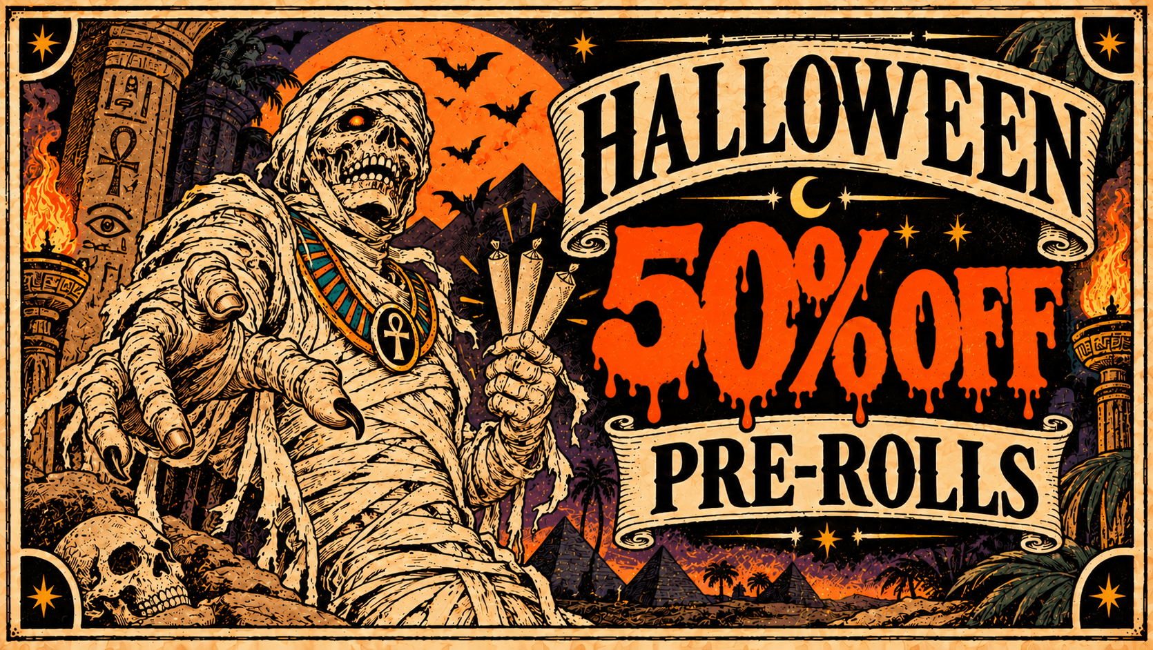 Halloween 50% Off Pre-Rolls - Cannabis deal image