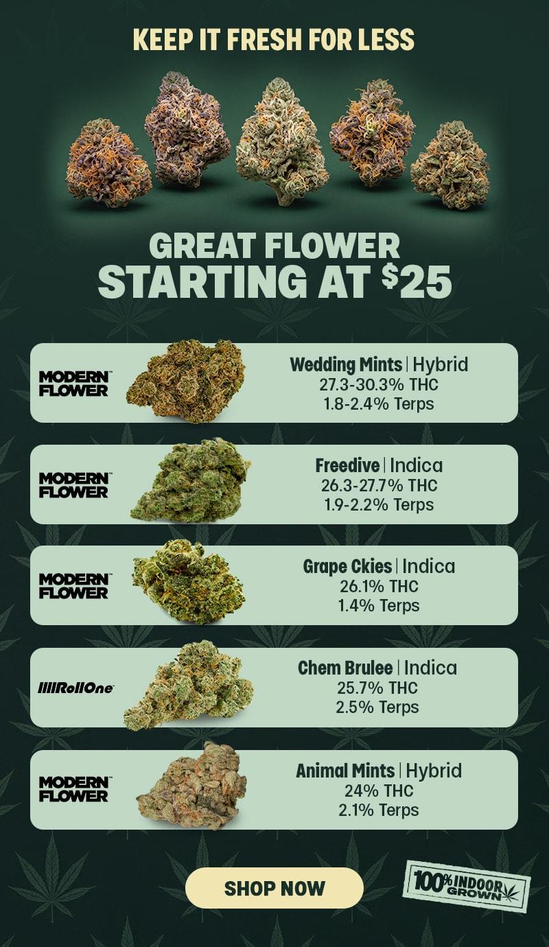 Flower Starting at $25, Indoor Grown - Cannabis deal image