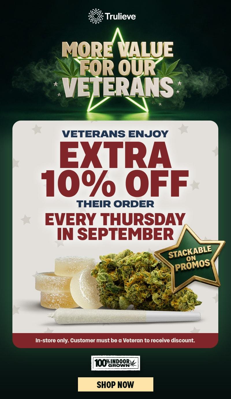 Veterans Enjoy Extra 10% Off Thursdays