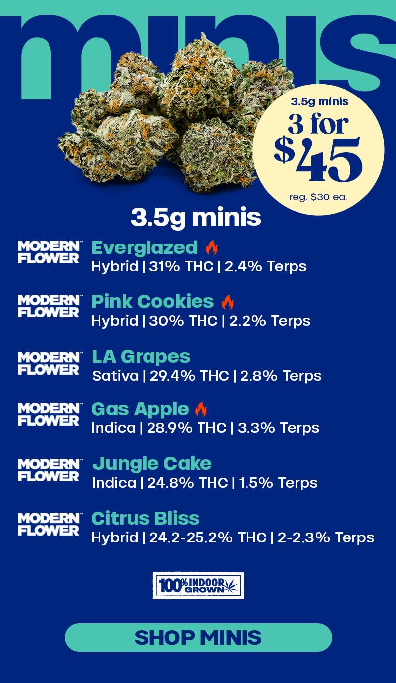 3.5g Minis: 3 for $45 Deal - Cannabis deal image