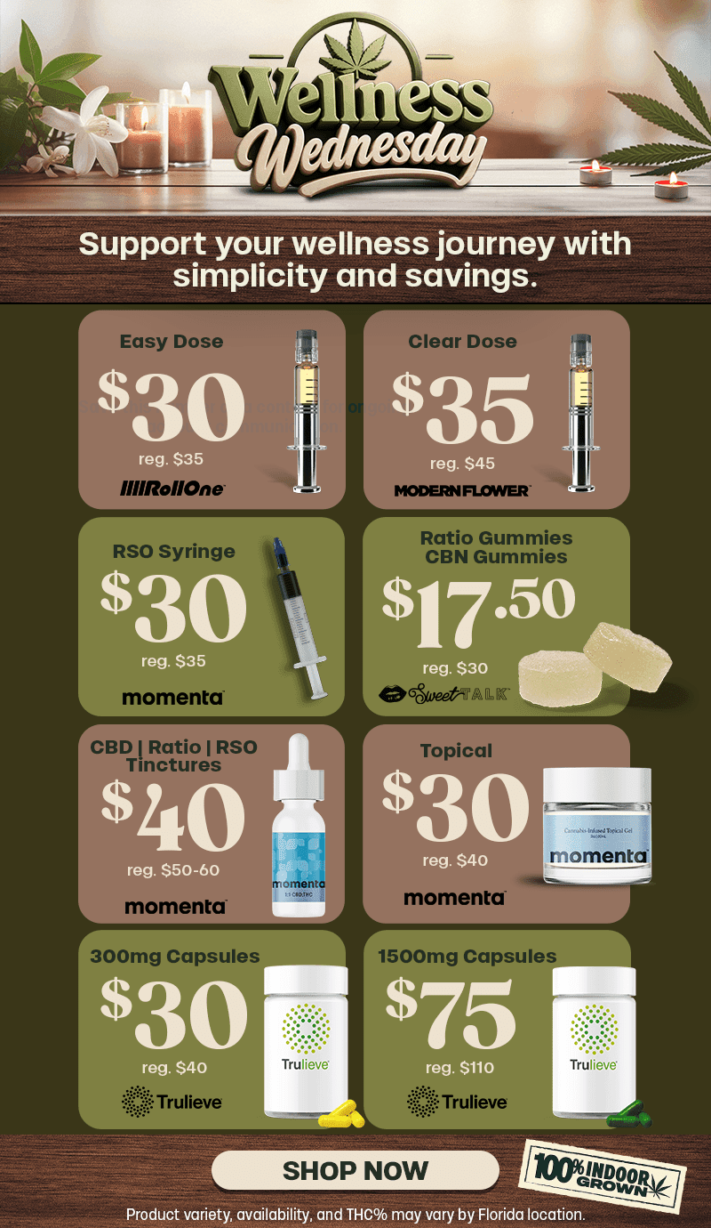 Wellness Wednesday Deals on Vapes, Edibles & More - Cannabis deal image