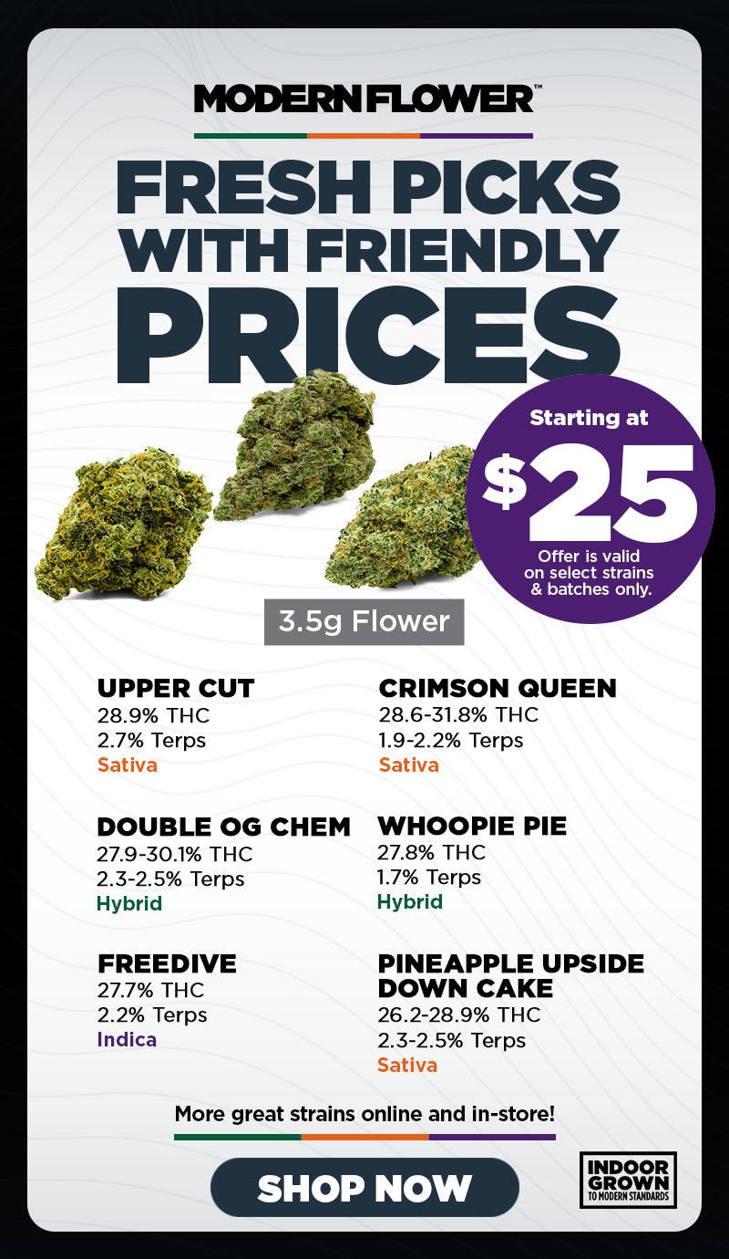 3.5g Flower Starting at $25