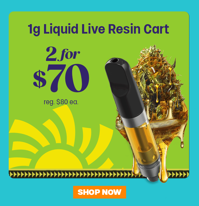 1g Liquid Live Resin Carts: 2 for $70