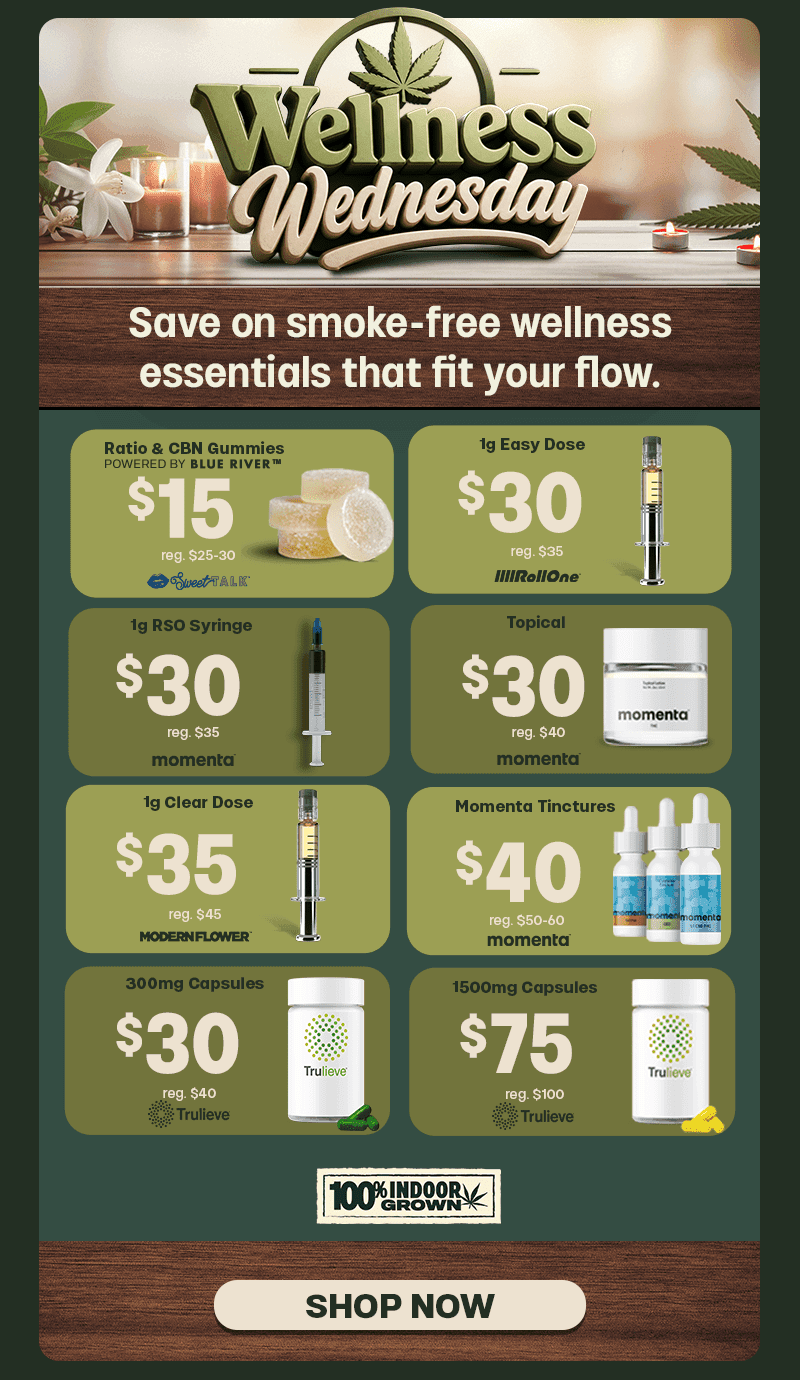 Wellness Wednesday Smoke-Free Essentials Deals - Cannabis deal image