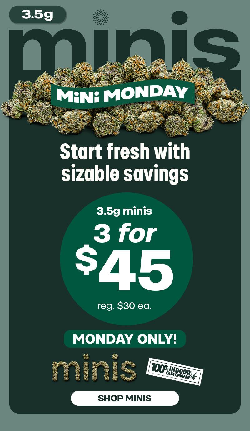 Monday Special: 3 for $45 Minis - Cannabis deal image