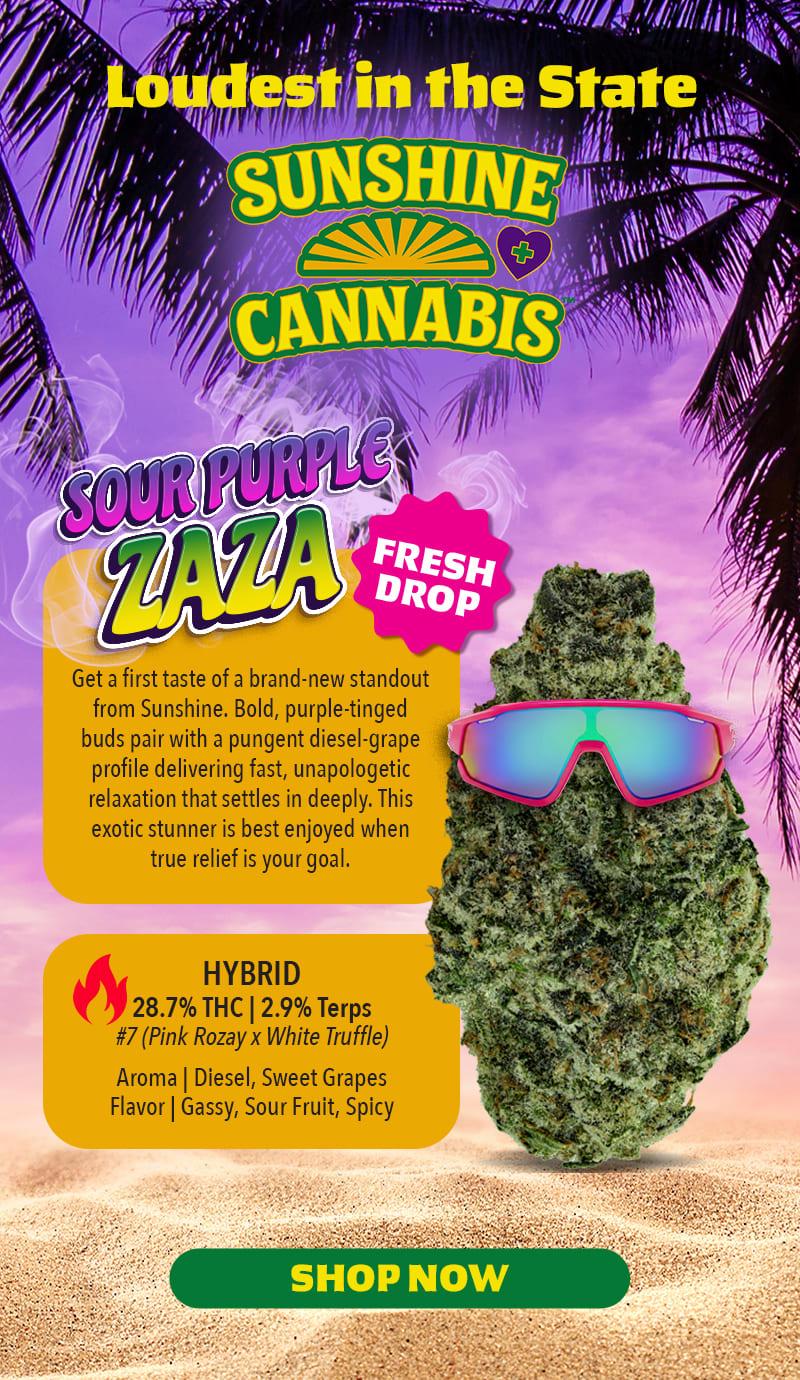 Fresh Drop Sour Purple Zaza Hybrid Flower